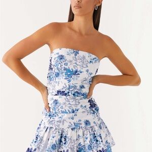 Peppermayo Carmel Mini Dress-Serene Sky Floral